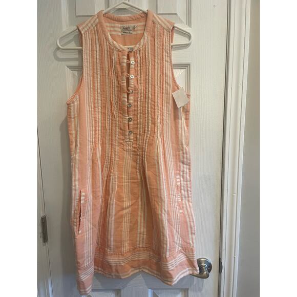 Faherty Isha Dress in Sepia Neutral Stripe, A32 - Picture 11 of 12